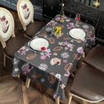 thumbnail image 2 of Gray Football and Flowers Pattern Rectangle Tablecloth 60"x102",Waterproof Polyester Rectangle Table Cloth, Wipeable Spillproof Polyester Tablecloth for Dining, Camping, Indoor and Outdoor, 2 of 6