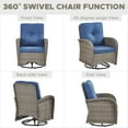 thumbnail image 4 of Planntonneo 3 Piece Wicker Patio Furniture Sets, Outdoor Swivel Rocking Chairs Set of 2 with Rattan Side Table for Deck Porch Pool, Grey/Blue, 4 of 8