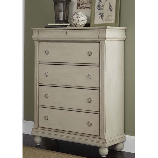 Liberty Furniture Rustic Traditions Ii 5 Drawer Chest In Rustic White Walmart Com Walmart Com