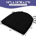 thumbnail image 3 of Chair Cushions for Dining Chairs with Ties and Removable Cover, Dining Kitchen Chair Pads with Non-Slip Bottom, High Density Foam Indoor Seat Cushions, 16'' x 16'' x 2'', Set of 4, Black, 3 of 5