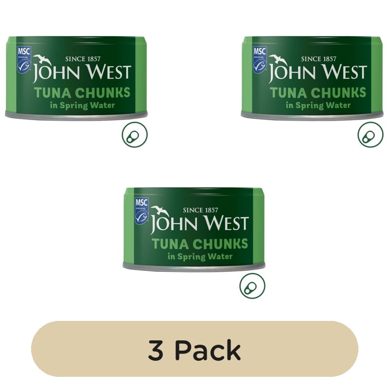 John West Tuna Chunks in Spring Water MSC 125g, British Import (Pack of 3)