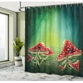 thumbnail image 5 of Ambesonne Colorful Shower Curtain, Mysterious Mushrooms, 69"Wx84"L, Sea Green Red Cream, 5 of 5