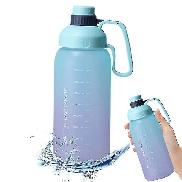 Water Bottle With Time Marker: Water Bottles With Times To Drink, Motivational Water Bottle Blue