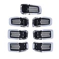 thumbnail image 2 of 7pcs Front Grille Inserts Grill Guard Trim Accessory Compatible With  Cherokee 2014-2018 ABS Front Grill Guard Grille Insert Cover Trim, 2 of 8