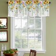 thumbnail image 4 of Sunflower Valances for Windows, Decorative Rod Pocket Window Valance Curtains, Yellow Green Summer Botanical Watercolor Short Curtain Drapes for Kitchen/Bathroom/Living Room, 2 Panels, 42" W x 12" L, 4 of 8
