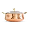 thumbnail image 3 of Indian Art Villa Steel Copper Tuffen Serving Casserole with Glass Lid, 8 Inches - 44 Oz, Tableware, 3 of 3