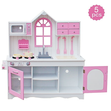 Play Kitchen Sets For Girls Kids Wood Toy Kitchen Cooking With