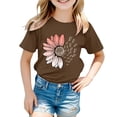 thumbnail image 5 of XIMIN T-Shirts Filles Graphiques Tournesol Manches Courtes Col Rond Coton Coupe Ample Décontractée Été, 5 of 5
