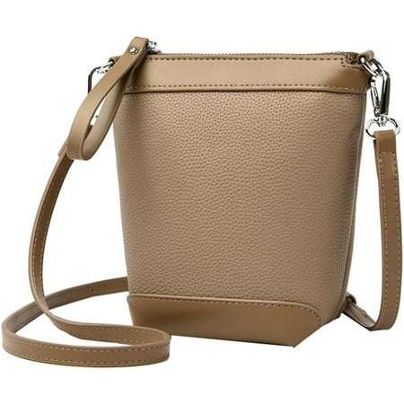 GZhLonKiMa Fashion PU Leather Shoulder Tote Bag for Women Small Bucket Purse Handbags Casual Top Handle Satchel
