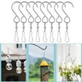 thumbnail image 2 of AQRS 2/8/16 Pcs S-shaped Hanging Swivel Hooks with Clip Great Load Bearing Heavy Duty Dreamcatcher Wind Spinner Wind Chimes Bird Feeder Lantern Holders, 2 of 8