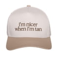thumbnail image 3 of Embroidered Two Tone Trucker Hat I'm Nicer When I'm Tan Baseball Cap, 3 of 5