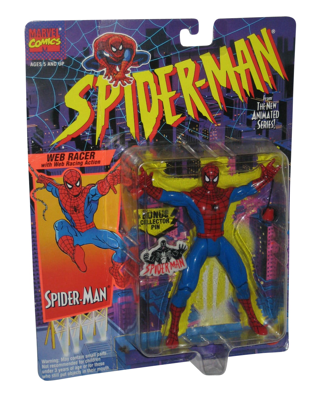 Marvel Spider-Man Animated Series Web Racer (1994) Toy Biz Action Figure -  
