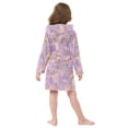thumbnail image 4 of FORMRS Niños Bathrobe Unisex Hooded Robe Soft Plush Pajamas Sleepwear, Size 2-3T, Pastel Pink Marble Pattern, 4 of 7