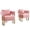 Pink, variant on IVV Modern Minimalist Teddy Fleece Lounge Armchair Set of 2, Upholstered Accent Chair with Bright Gold Square Frame Legs, Easy Assembly, White