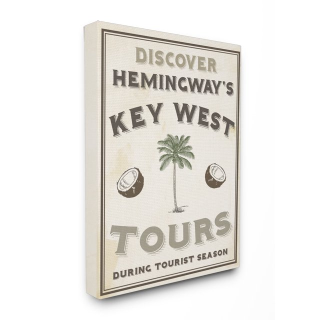 Stupell Industries Hemingway's Key West Tours Oversized Stretched Canvas Wall Art, Multi-Color