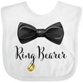 thumbnail image 3 of Inktastic Ring Bearer Black Bow Tie and Gold Wedding Ring Boys Baby Bib, 3 of 4