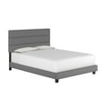 thumbnail image 3 of Skyline Decor Upholstered Linen Tri Panel Platform Bed Frame with Headboard, Full, Gray, 3 of 5