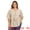 Beige, variant on DARING DIVA Women's Plus Ditsy Floral V Neck Tie Front Ruffle Sleeve Blouse 1X Black