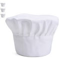 thumbnail image 1 of 3Pcs Chef Hats For Women & Men, Adult Elastic Band Toque - White, 1 of 3