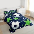 thumbnail image 3 of jejeloiu Soccer Game Twin Comforter Sets,Teens Football Sport Bedding Set For Boys Girls Reversible 2pcs, 3 of 8