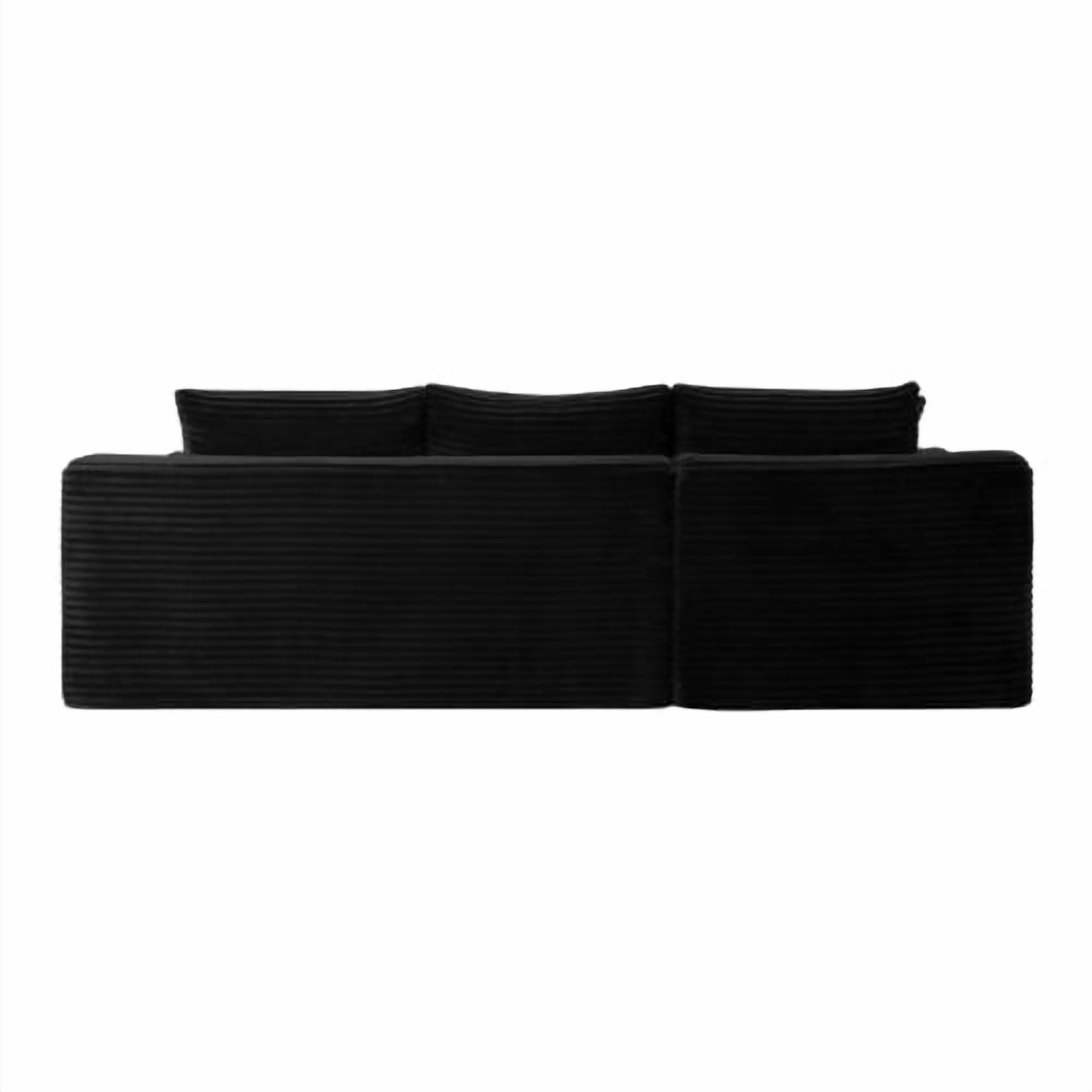 106.3" U-Shaped Cloud Sectional Sofa with Deep Seat, Modular Sleeper Couch, No Assembly, Black