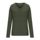 thumbnail image 5 of Suéter de cuello en V para mujer, suéter informal de invierno de color liso, cuello alto, manga larga, tejido suelto, suéter para mujer, 5 of 6