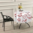 thumbnail image 7 of Coolnut Valentine's Day Love Heart Round Tablecloth, Washable Oil Proof Table Cover for Kitchen Holiday Party Wedding Picnic Decoration, 7 of 7