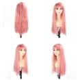 thumbnail image 3 of Peluca Larga de Cosplay, Alta DensiDad de Alta Densidad Fácil de Asegunrar una Peluca Rosa Dañada Textura Sintética Con Flequillo para Cosplay, 3 of 7