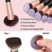 BESTOPE Premium Synthetic Foundation Brush Blending Face Powder Blush Concealers Eye Shadows Makeup Brushes Kit, Rose Golden, 16 Pieces