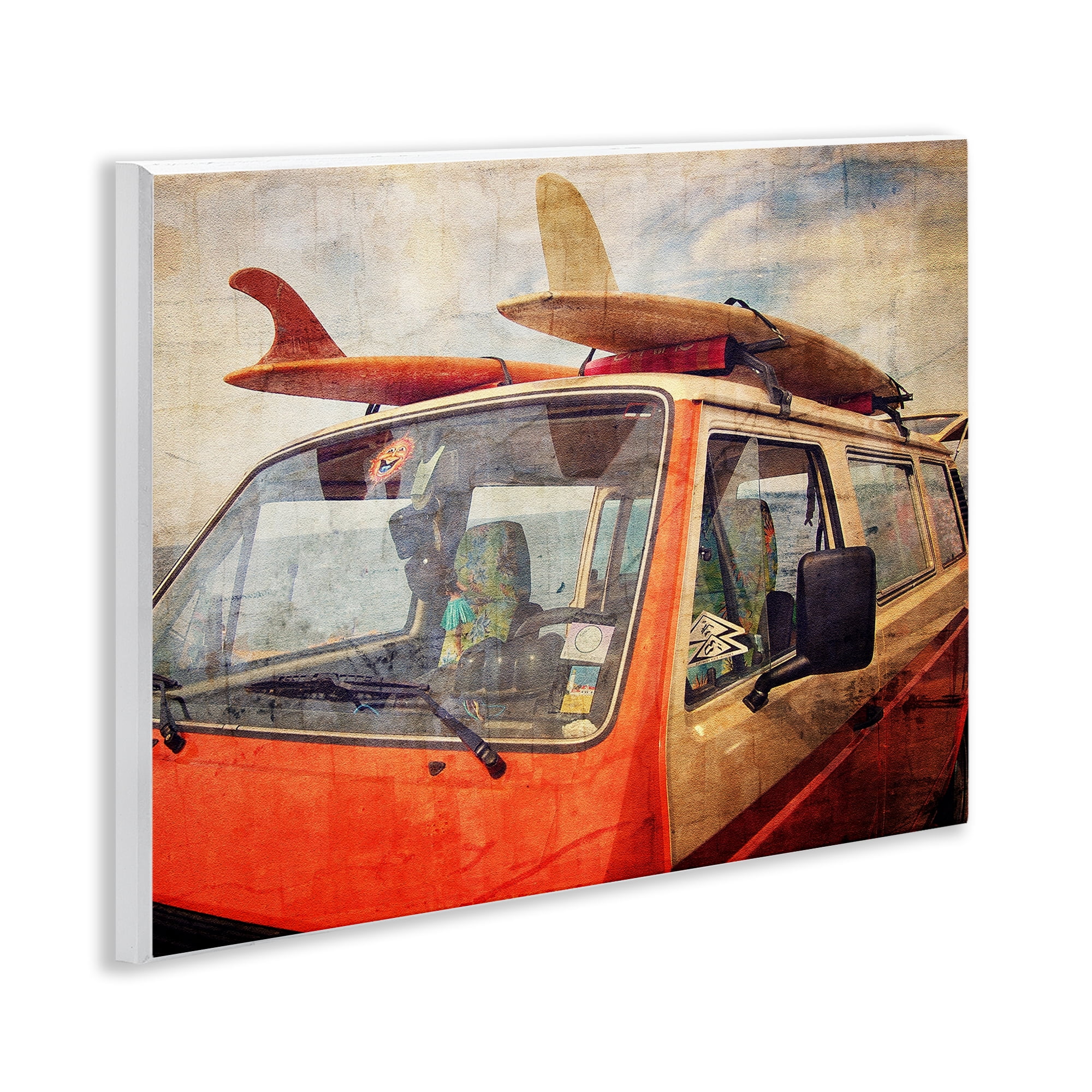 Stupell Industries Surf Bus Vintage Distressed Wall Plaque Art, design by Grotto Studios
