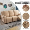 thumbnail image 6 of Recliner Sofa Covers Sectional Couch Cover for Reclining Couch 3 Seat, 5-Pieces 3 Cushion Sofa Stretch Recliner Sofa Slipcover, Soft Jacquard Furniture Dog Couch Cover Protector, 6 of 12