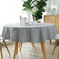 thumbnail image 4 of Yeacher Northern Europe Style Terylene&Cotton Mixed Round Table Cloth Multicolor Triangle White Line Gray Arrows Printed Table Cloth, 4 of 7