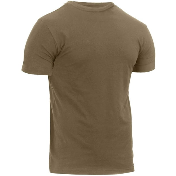 Rothco Athletic Fit Solid Color Military T Shirt M Coyote Brown