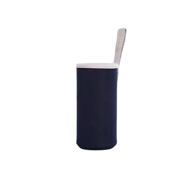 Bewildely Funda para botella de agua, portátil, Universal, de repuesto, Color sólido, ventosa, cubierta de matraz, accesorios aislantes con Almacenamiento y organización del hogar Azul oscuro
