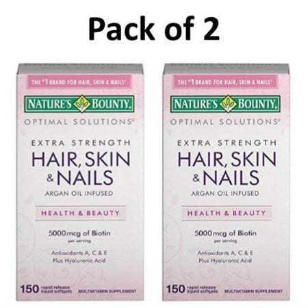 Nature's Bounty Extra Strength Hair Skin Nails, 150 Count,Pack of 2