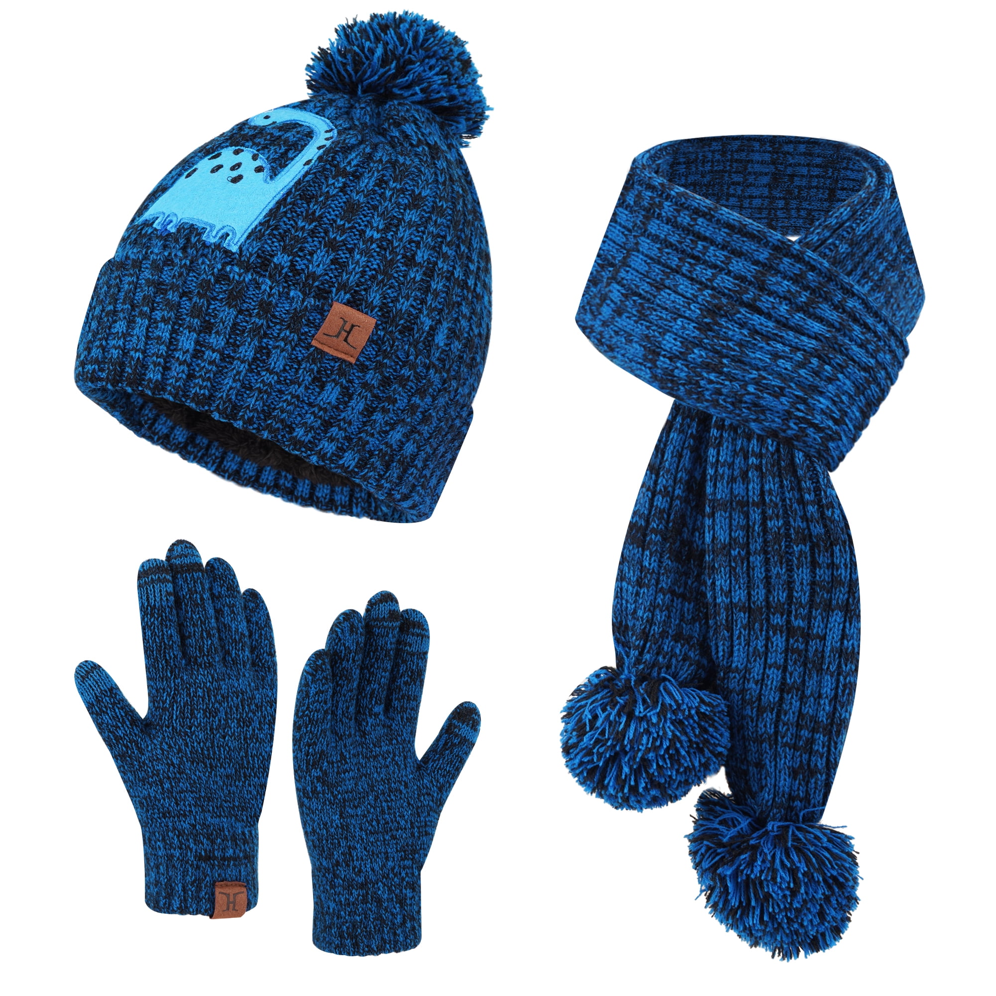 FZ FANTASTIC ZONE Mens Winter Beanie Hats Scarf Set Warm Knit