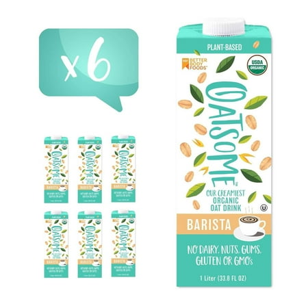 Oatsome Organic Oat Milk Barista, 33.8 fl oz, 6 pack