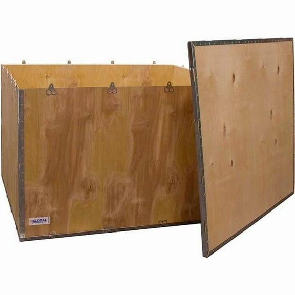 National Corrugate B2352215 Global Industrial 6-Panel Shipping Crate with Lid - 48 x 40 x 30 in.