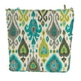 thumbnail image 4 of Jordan Manufacturing 24" x 24" Paso Turquoise Multicolor Ikat Square Outdoor Deep Seat Cushion with Ties and Welt (2 Pack), 4 of 10
