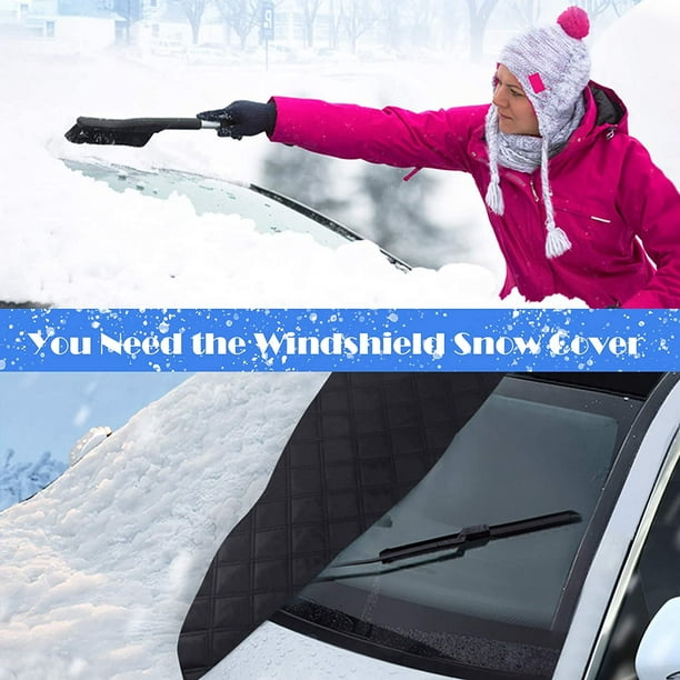 Couverture de neige pour pare-brise de voiture, protection contre la neige  avec couvercle de rétroviseur latéral et aimants pour la protection contre  le gel du soleil et la neige 