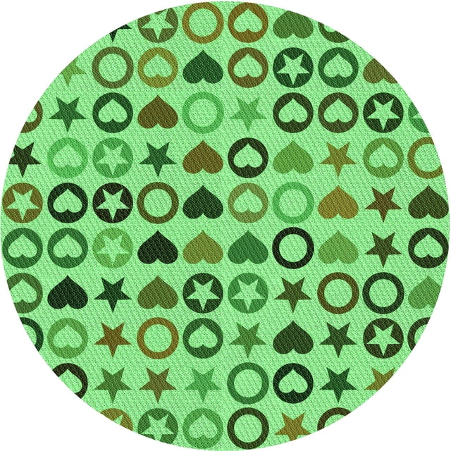 Ahgly Company Tapis Rond Lavable en Machine Intérieur Transitionnel Vert Lime Foncé, 8 Pieds Rond