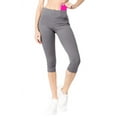 thumbnail image 3 of Women's Active Lattice Capri Cutout Workout Leggings - CHARCOAL, L, 3 of 4