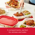 thumbnail image 3 of Rubbermaid Easy Find Lids 5 Pack Meal Prep Containers with 3 Compartments, Red, 5.1 Cups, 3 of 6