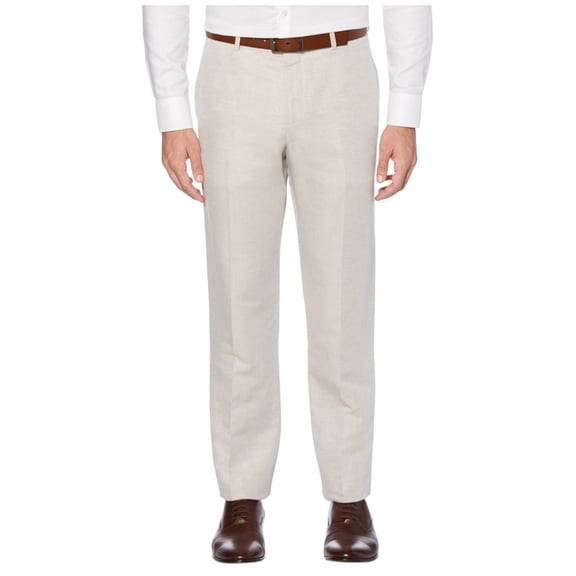 Perry Ellis Portfolio Mens Modern fit Linen Dress Pants 42 / 32 White Solid