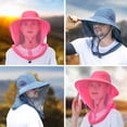 thumbnail image 4 of Fashion Outdoor Face Neck Protection Fishing Sun Cap Bucket Hat Insect Proof Cap Mosquito Hat BLACK, 4 of 8