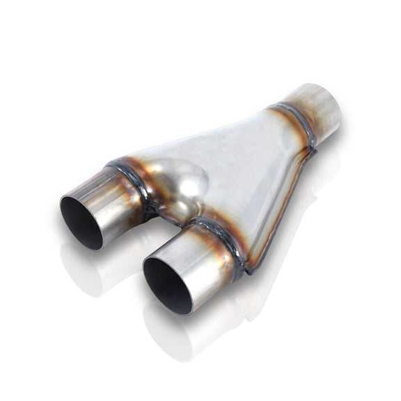 Stainless Steel Exhaust Y-Pipe, 2.5" Single In to 2.5" Dual Out, 10" Length