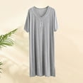 thumbnail image 2 of yillto Men's Nightshirt Sleepwear Short Sleeve Pajamas Comfy Big and Tall Loose Nightwear Shirts, 2 of 4