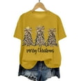 thumbnail image 4 of Kaprioy Womens Christmas T Shirts Graphic Tops Short Sleeve Funny Merry Xmas Holiday Print Tee Blouses Yellow, L, 4 of 6