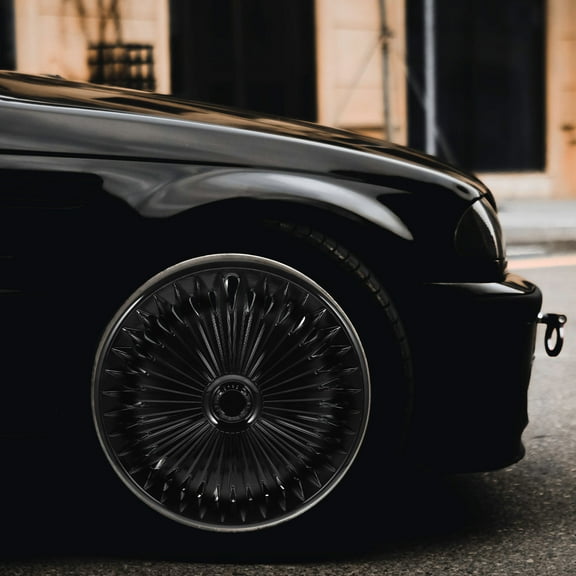 Pretyzoom 15 Inch Universal Car Hub Caps Cover Protective Wheel Hub Center Cap Decor For Auto Black