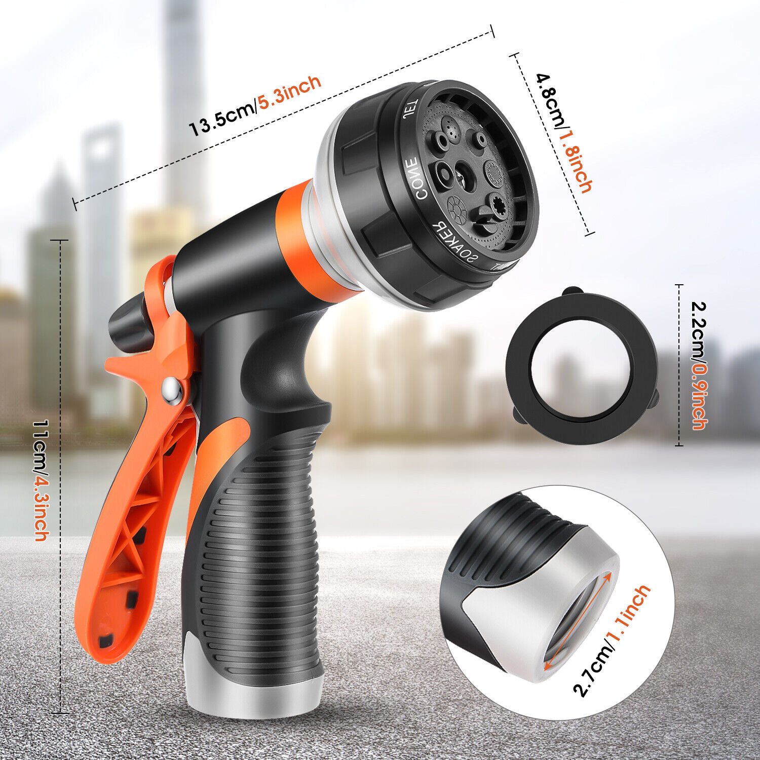 Pendali 2-Pack Heavy Duty Garden Hose Nozzle, 8 Spray Patterns photo 7
